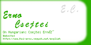 erno csejtei business card